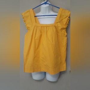 J. Crew Yellow Ruffle Sleeve Blouse